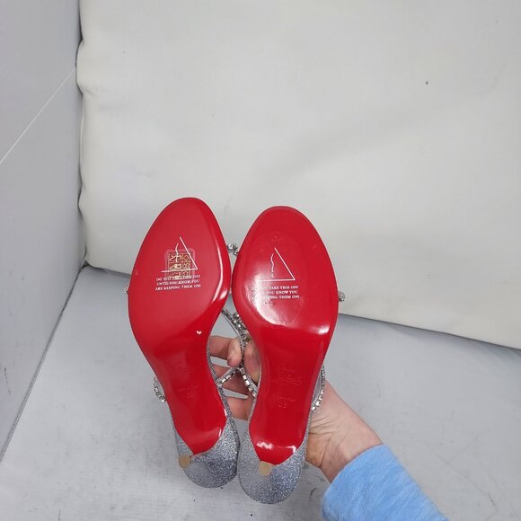 Christian Louboutin Silver Just Queen Crystal Bridal Wedding Heel Sandal - Picture 2 of 15